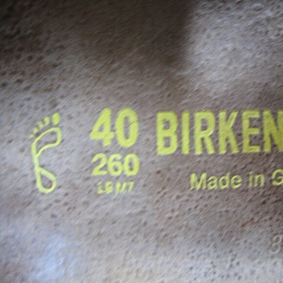 Birkenstock GIZEH Gold-Brown Birko Flor 40 R US W 9 M 7 USED - Picture 11 of 11